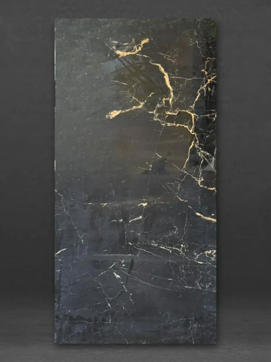 Black Gold Vein Marble Polished Flooring